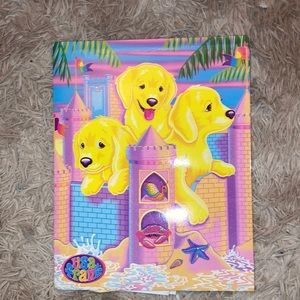 '03 Lisa Frank sand castle puppies 2 pocket folder